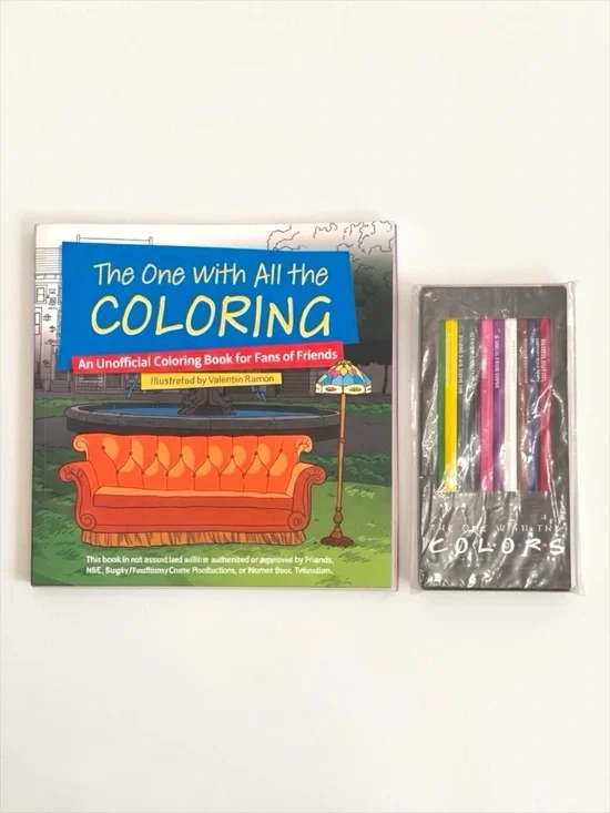 Friends Coloring Book & Color Pencil Set | “The One With All the Coloring” NWT