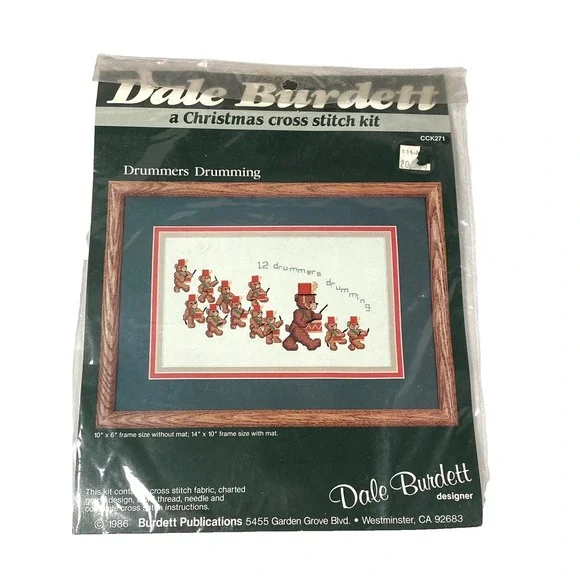 dale burdett drummers drumming bears‎ cross stitch kit CCK271