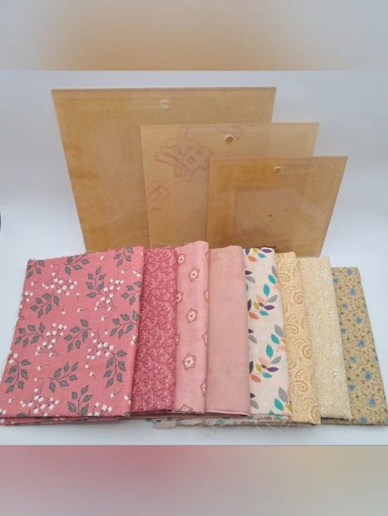 Bundle of Cotton Fabrics Floral & Leaf Prints Pink Yellow Sewing Quilting Crafts