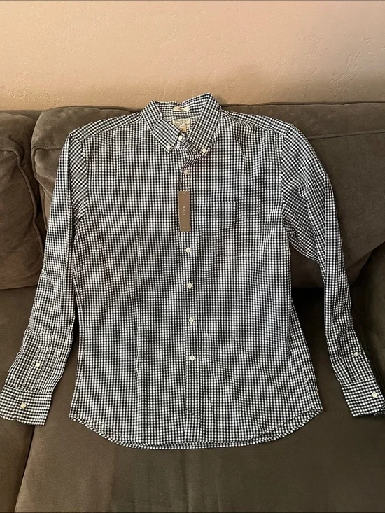 J. Crew Navy & White Gingham Button-Down Shirt - Men's