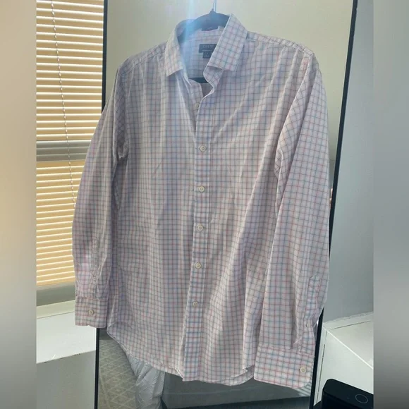 J. Crew - Pastel Pink & Blue Checkered Button Down Oxford Shirt - Size S