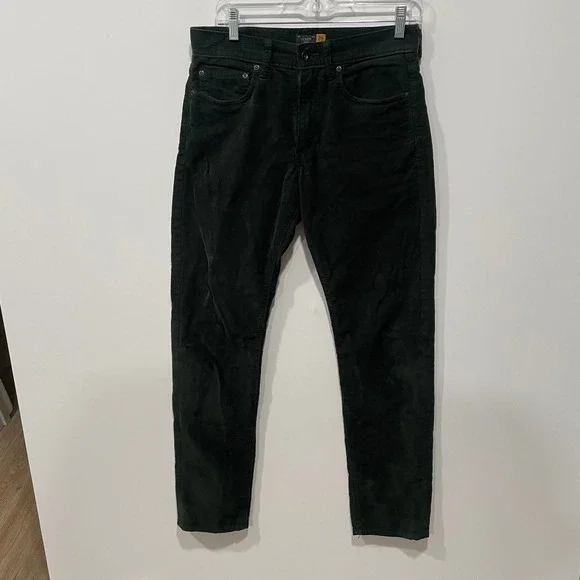 J Crew 770 Corduroy Pants Deep‎ Green Slim Fit Mens Size 29x32