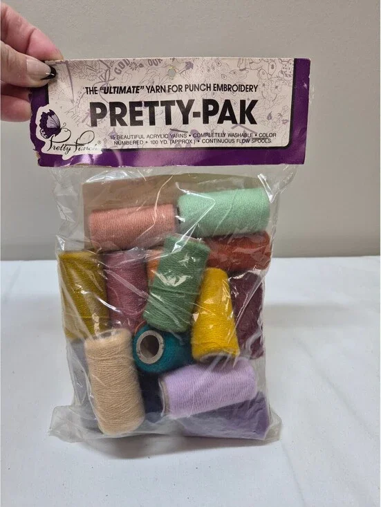 Pretty-Pak Acrylic Yarn for Punch Embroidery Approx. 100 Yards Each J38