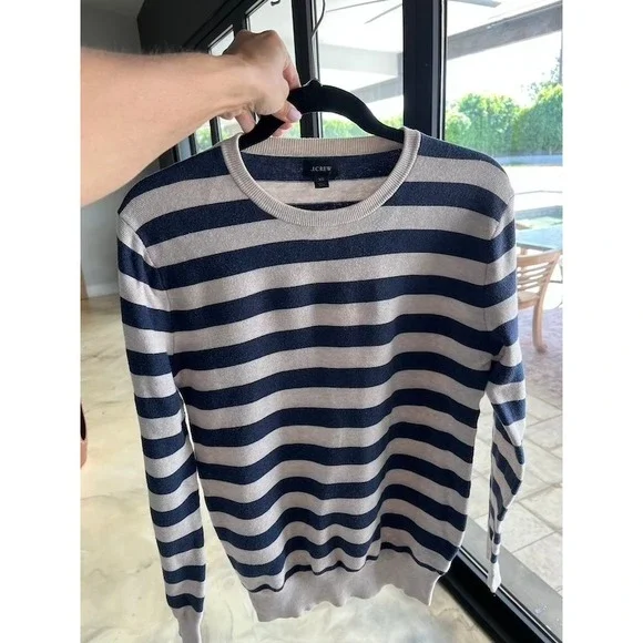 J.Crew XS Striped Crewneck Sweater Preppy Coastal Nautical Vintage