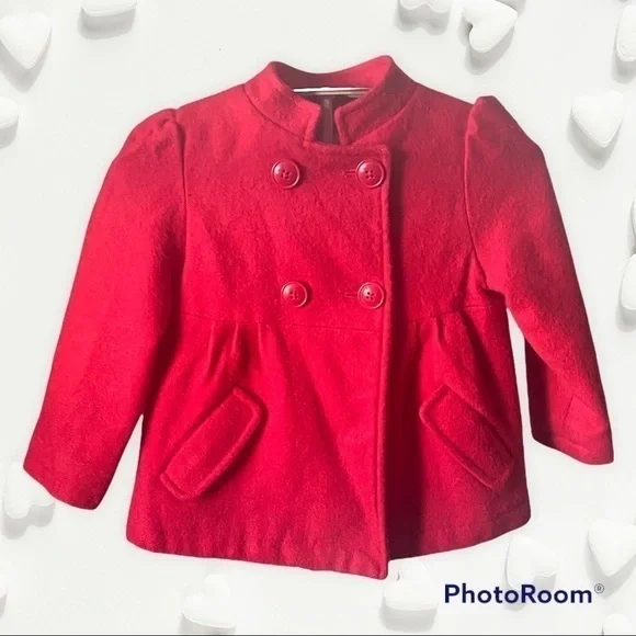 CIRCO-GIRLS RED PEA COAT-3T