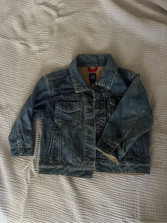 GAP Kids Distressed Dark Blue Denim Jacket