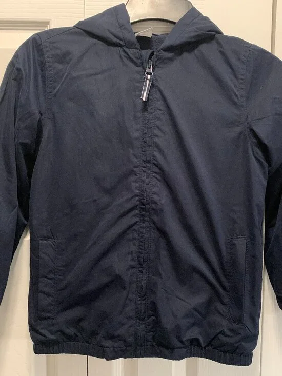 Gymboree - Boys Navy Blue Hooded Jacket With Fleece Lining Size 7