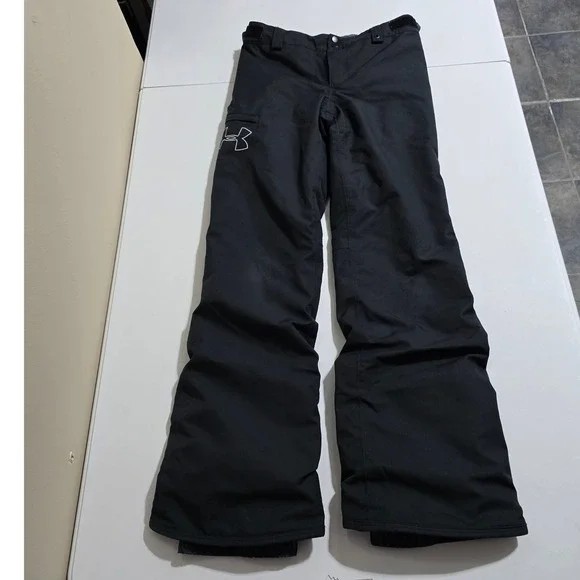 Under Armour Snow Pants Kids youth Medium storm Black Insulated Ski Snowboard