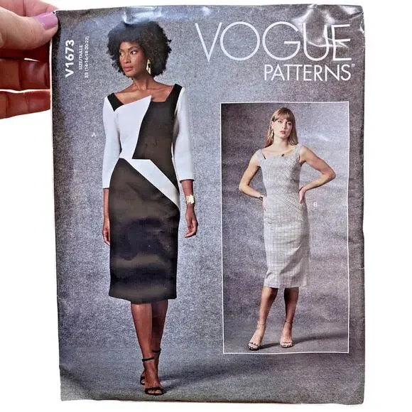 Vogue Sewing Pattern V1673 Misses Fitted Sheath Dress Sleeve Variations Sz 14-22