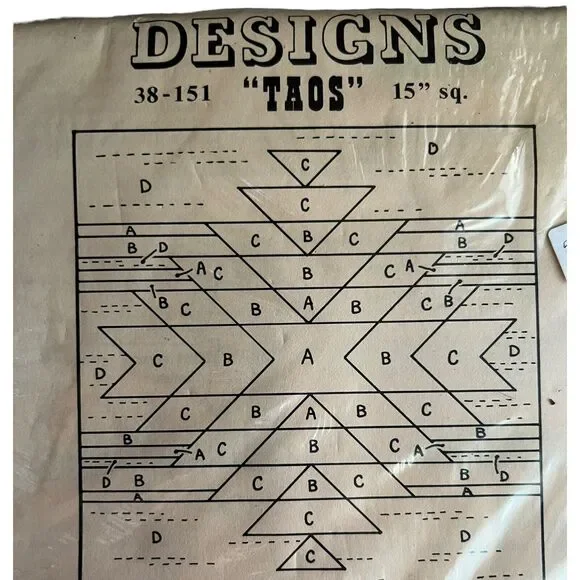 VTG Rug Crafters Yarn‎ Tufting Canvas Pattern Ethnic Southwest Latch Hook 15”