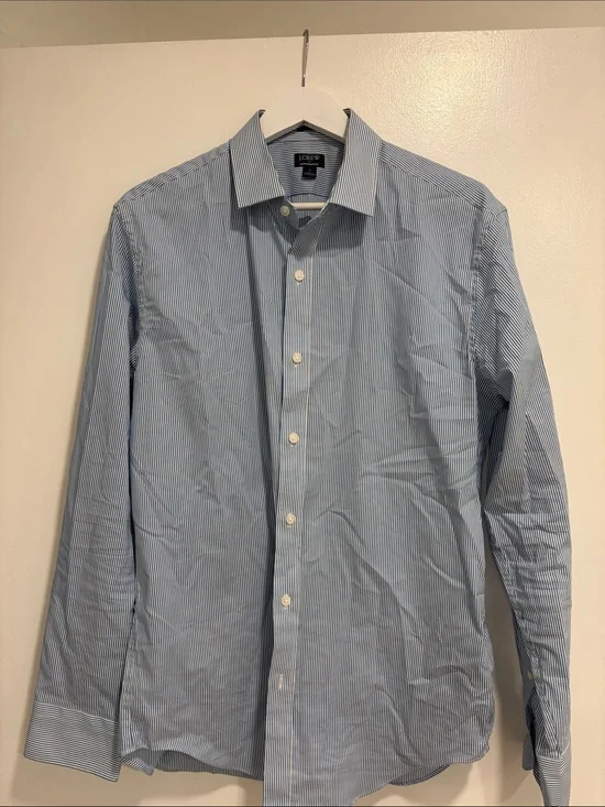 J. Crew Men’s Blue Pinstripe Dress Shirt