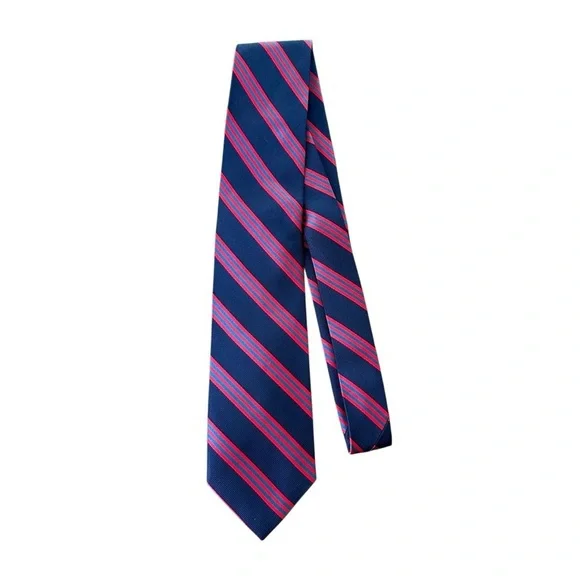 J Crew Mens The Silk Tie Striped Blue Red Business Church‎ Wedding School