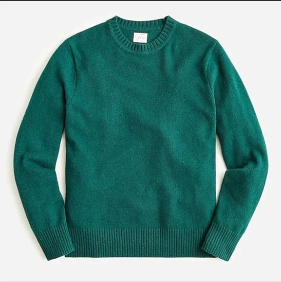 J.CREW Rugged Merino Wool Crewneck Sweater Men's SM Dk. Forest Green BNWT 1 Left