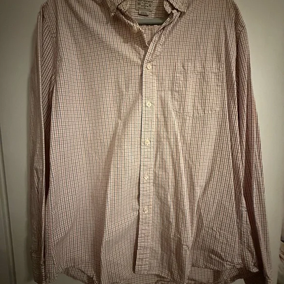 J. Crew Men's Casual Checkered Shirt - Blue Red and White