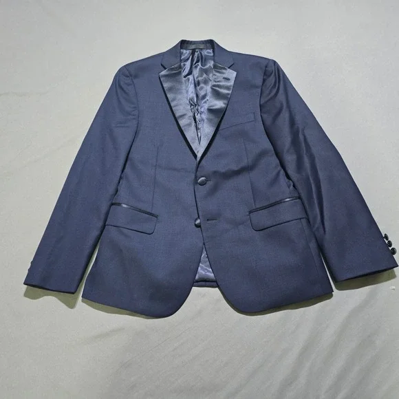 Lauren Ralph Lauren Tuxedo Jacket Kids 14R Navy Blue Satin Trim Blazer