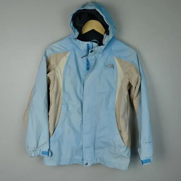 The North Face Hyvent Raincoat Girls Large Blue Gray