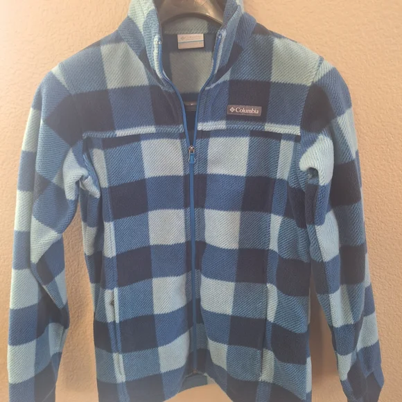 Columbia Kids Blue Checkered Fleece Hoodie