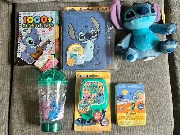 Disney Stitch Bundle: 1000+ Sticker Book, Plush, Journal & Stationery Set