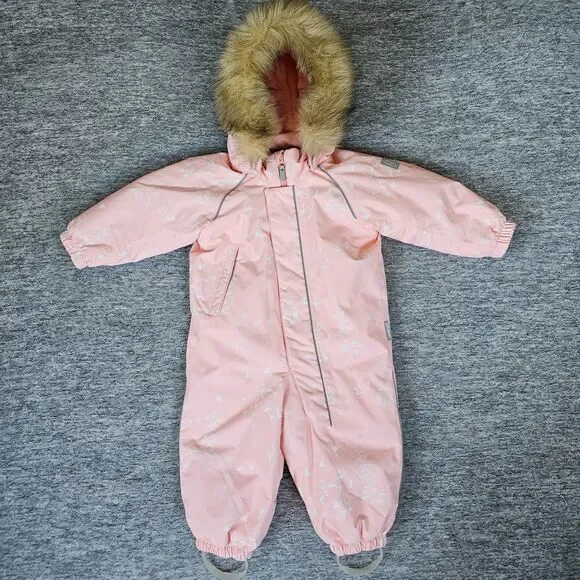 Reima Waterproof Reimatec Toddler Snowsuit Pink Mauve Winter Scene Size 18-24M