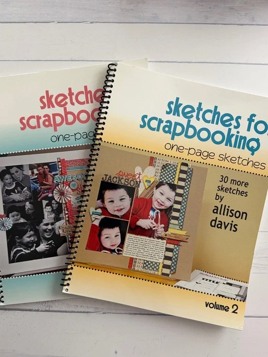 Sketches for Scrapbooking One-Page Layouts | Set of 2 Spiral Bound Books