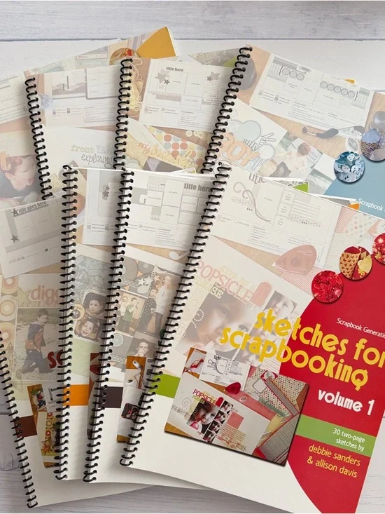 Sketches for Scrapbooking Volumes 1-8 Complete Set Spiral Bound Layout Idea Book
