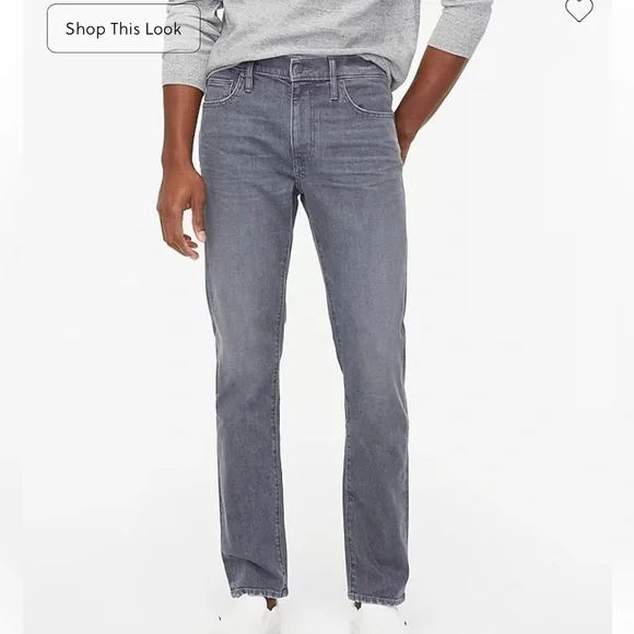 J crew Straight-fit grey jean in signature flex
