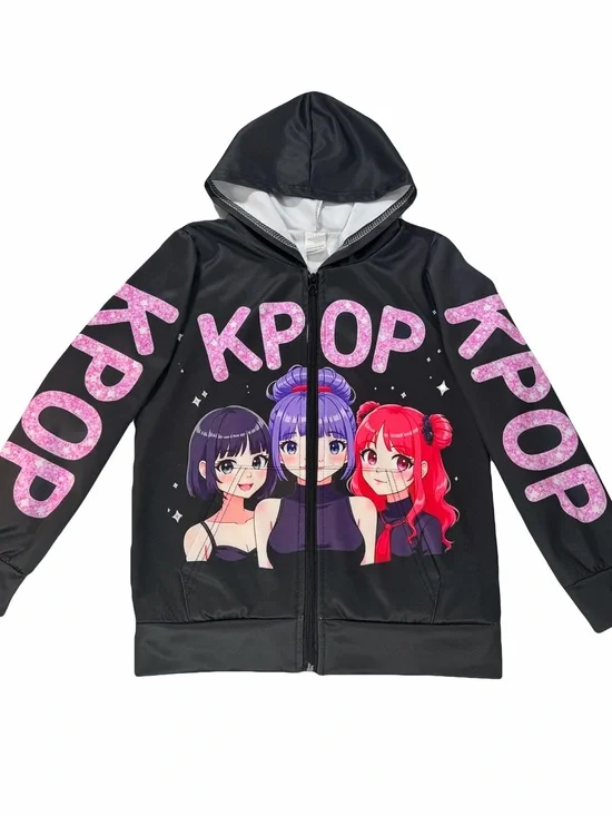 Kpop Hooded Lightweight Jacket Size 5/6 Girls'