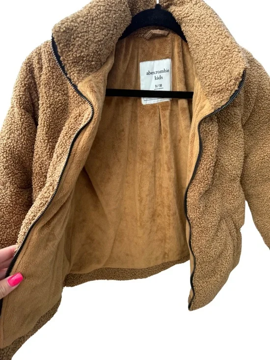 abercrombie kids Camel Tan Sherpa Puffer Jacket