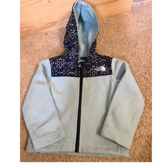 Toddler Girl's North Face Jacket 2T Blue Fleece Zipper