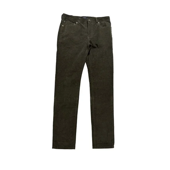 J.Crew Flex Slim‎ Corduroy Pants Olive Green 29x32