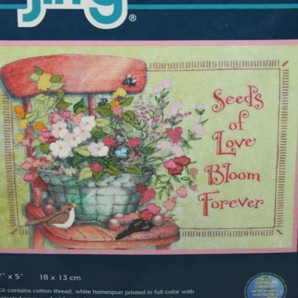 NEW JIFFY GALLERY CREWEL 16057 SEEDS OF LOVE