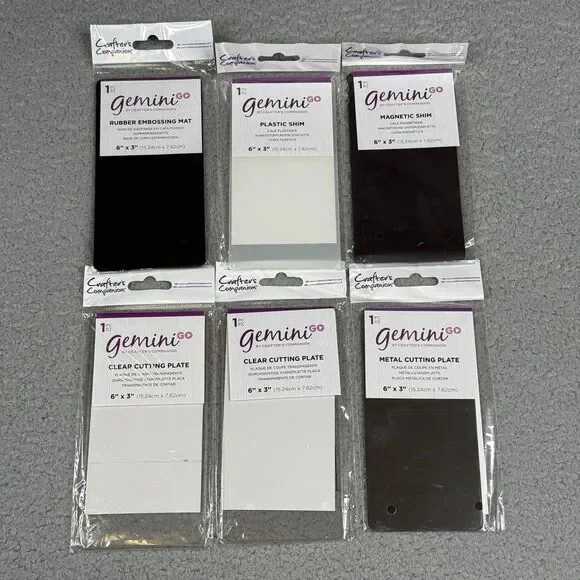 Crafters Companion Gemini GO Bundle Cutting Plates Shims Embossing Mat 6x3 Lot