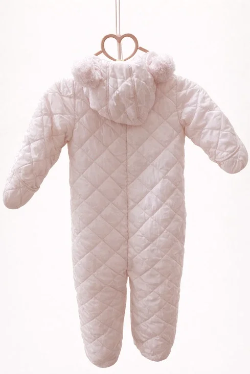 First Impressions Baby 18M Quilted Bunting Suit Hooded Soft Pink Winter Soft