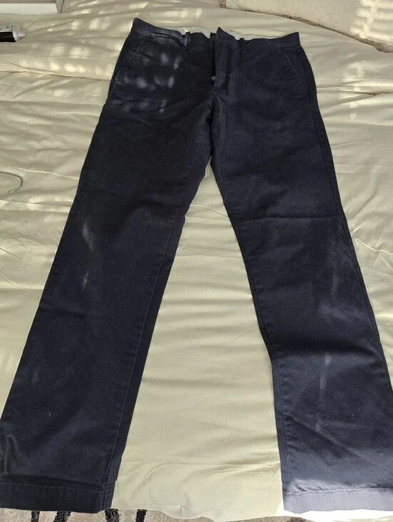 NWOT J CREW Broken-In Straight Chino Pants - Men's Cotton Casual Navy Blue 33x32