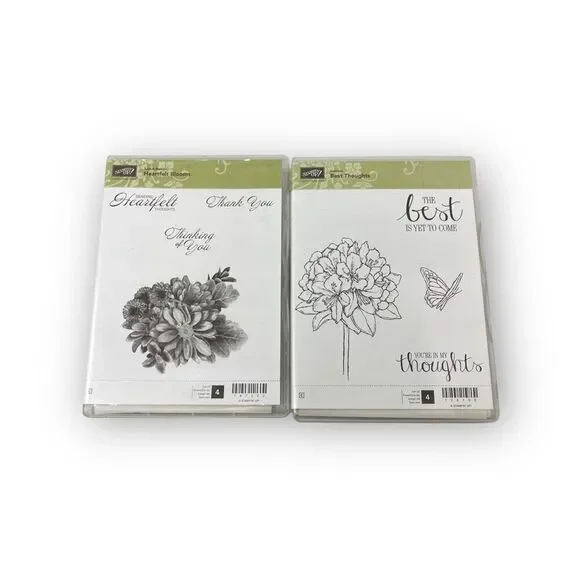 Stampin’ Up! Sale-A-Bration Heartfelt Blooms Best Thoughts Rubber Stamp Set New
