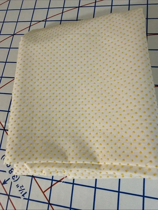 Vintage Yellow Polka Dot Fabric 1+ Yard 44” Tiny Dot Quilt Apparel Craft