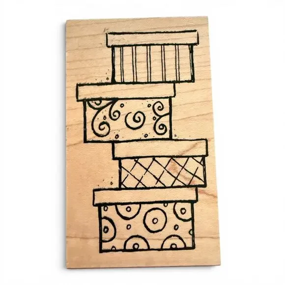 Great Impressions Stack Of Gift Boxes H138 Rubber Stamp