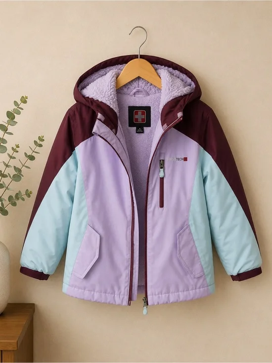 Swiss Tech Girls Medium 7/8 Sherpa Lined Hooded Winter Jacket