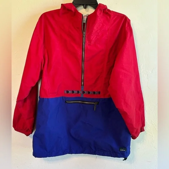 Vintage L.L. Bean Kid’s XL Red/Blue Tribal Design Zip Pullover Gorpcore Jacket