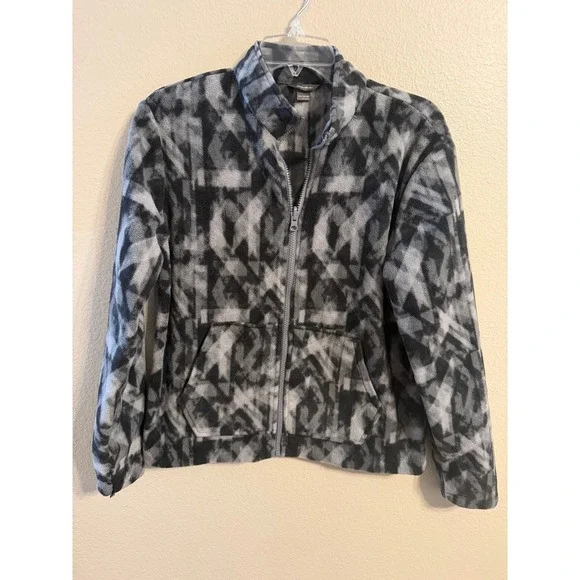 Eddie Bauer Kids Fleece Jacket Tie Dye Print Full Zip Size L 14 16