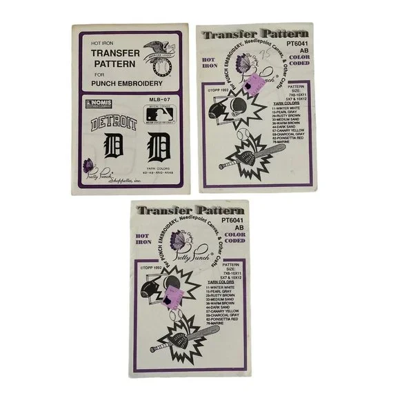 Pretty Punch Hot Iron Transfer Pattern For‎ Punch Embroidery Sports MLB Detroit