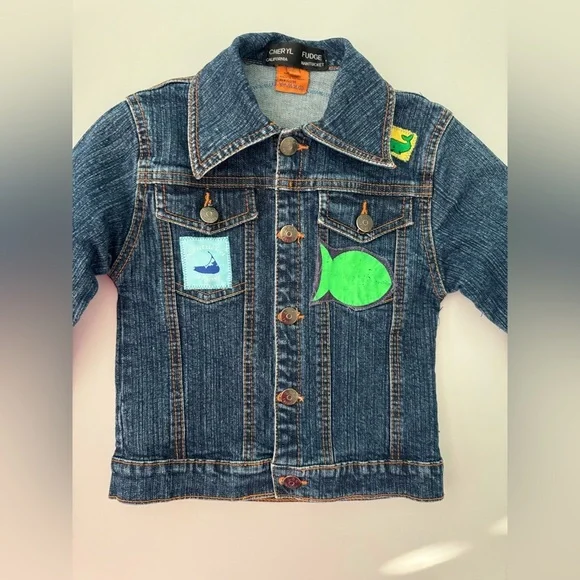 Cheryl Fudge Kids Denim Jacket Embroidered Details Size 6