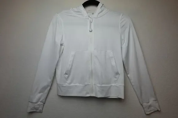 Athleta Girl Cozy Zip-Up Hoodie in white size 12