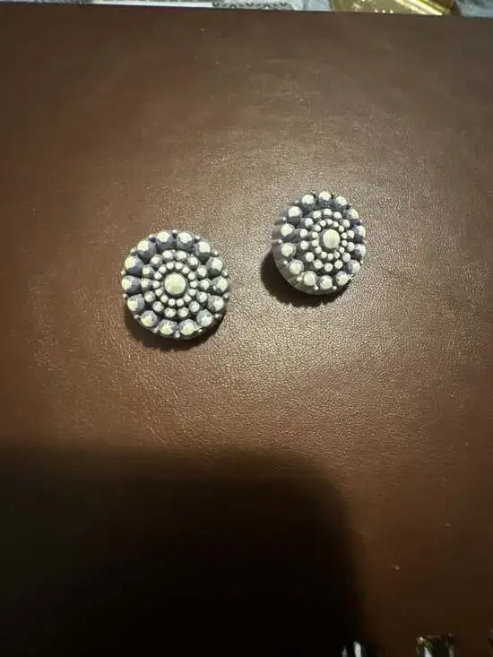 Vintage Domed Blue and White Shank Buttons
