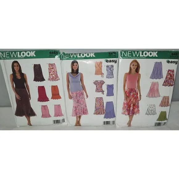 Lot of 3 Simplicity Patterns -#6461, #6470 & #6463 Size A (8-18) NEW LOOK uncut
