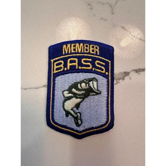 Vintage B.A.S.S. Member Patch Bass Anglers‎ Sportsman Society Fishing Blue Gold