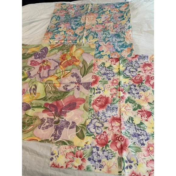 Lot of 3‎ Vintage Flowers abstract 90s look style Fabric 25