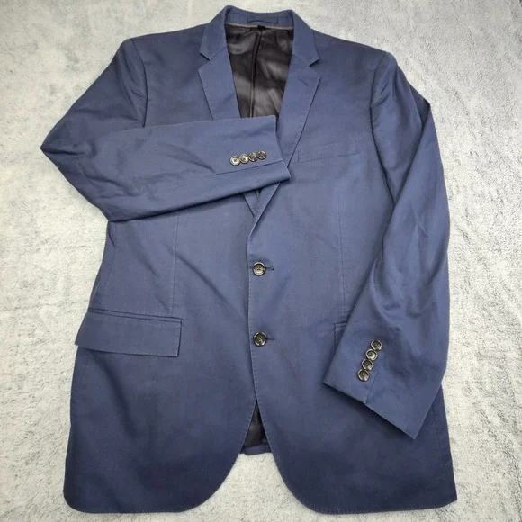 J Crew Ludlow Blazer Men's 44R Navy Blue Sport Coat Slim Fit Cotton Jacket Italy