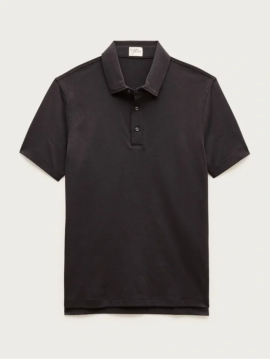 J. CREW Polo shirt in Pima cotton Black Size L NWT $98 CR435