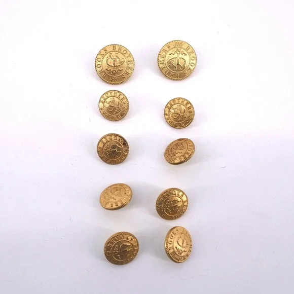 Brooks Brothers Golden Fleece‎ Logo Blazer Replacement Button Set Gold Buttons